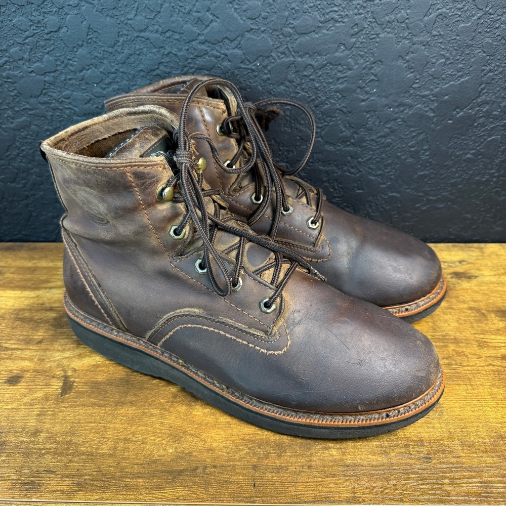 Georgia Boot GB00154AC Brown Leather Wedge Sole Work Boot Mens Size 12 M